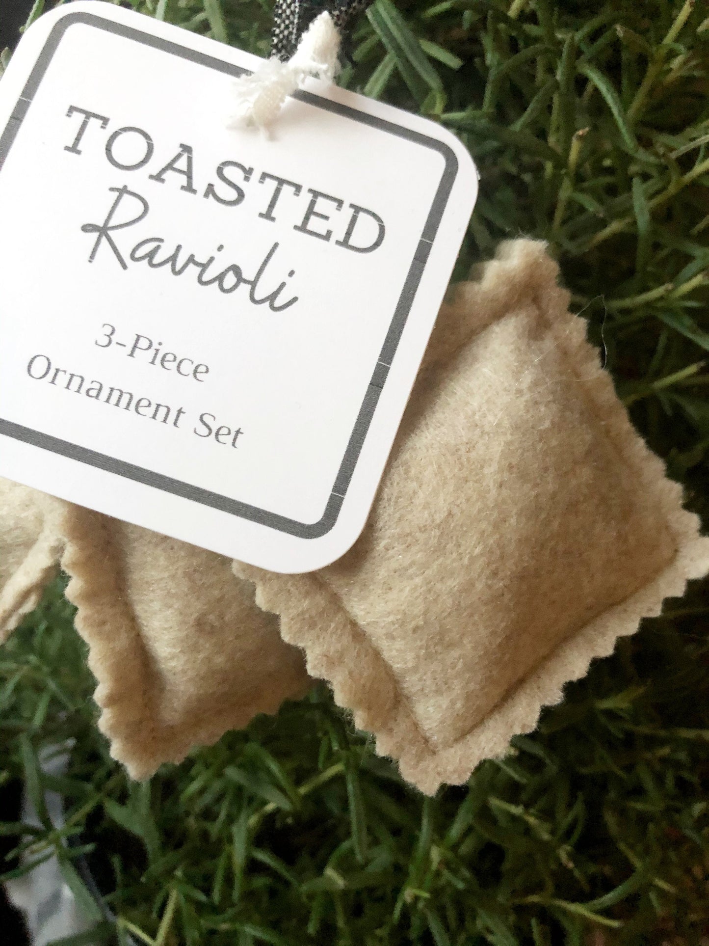 Toasted Ravioli Christmas Ornament Gift Set, 3 Piece Sets, Authentic-Sized, St. Louis Original!