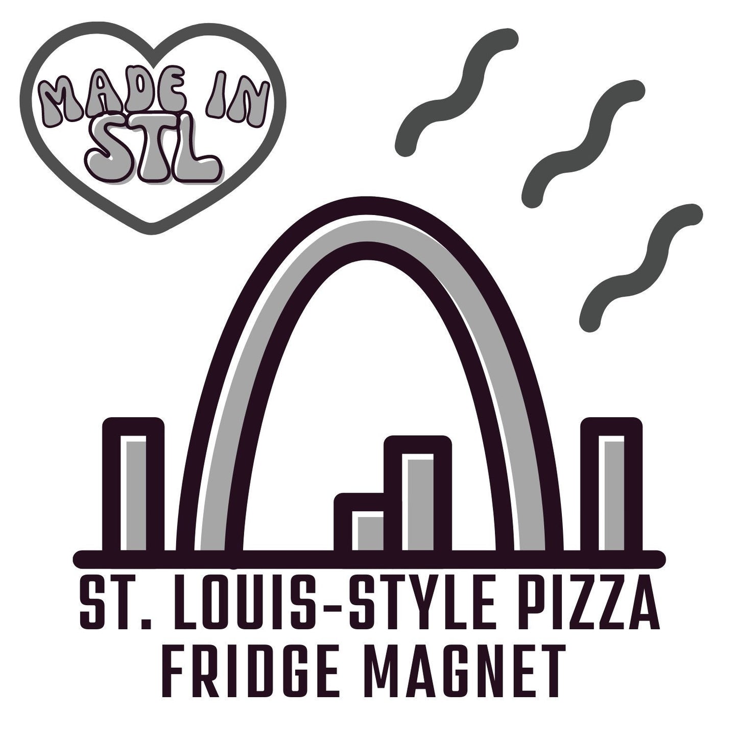 Pizza Magnet St. Louis-Style Thin Crust Pizza Refrigerator Magnet With Optional Toasted Ravioli/STL Funny Food/Provel Gift In Pizza Box