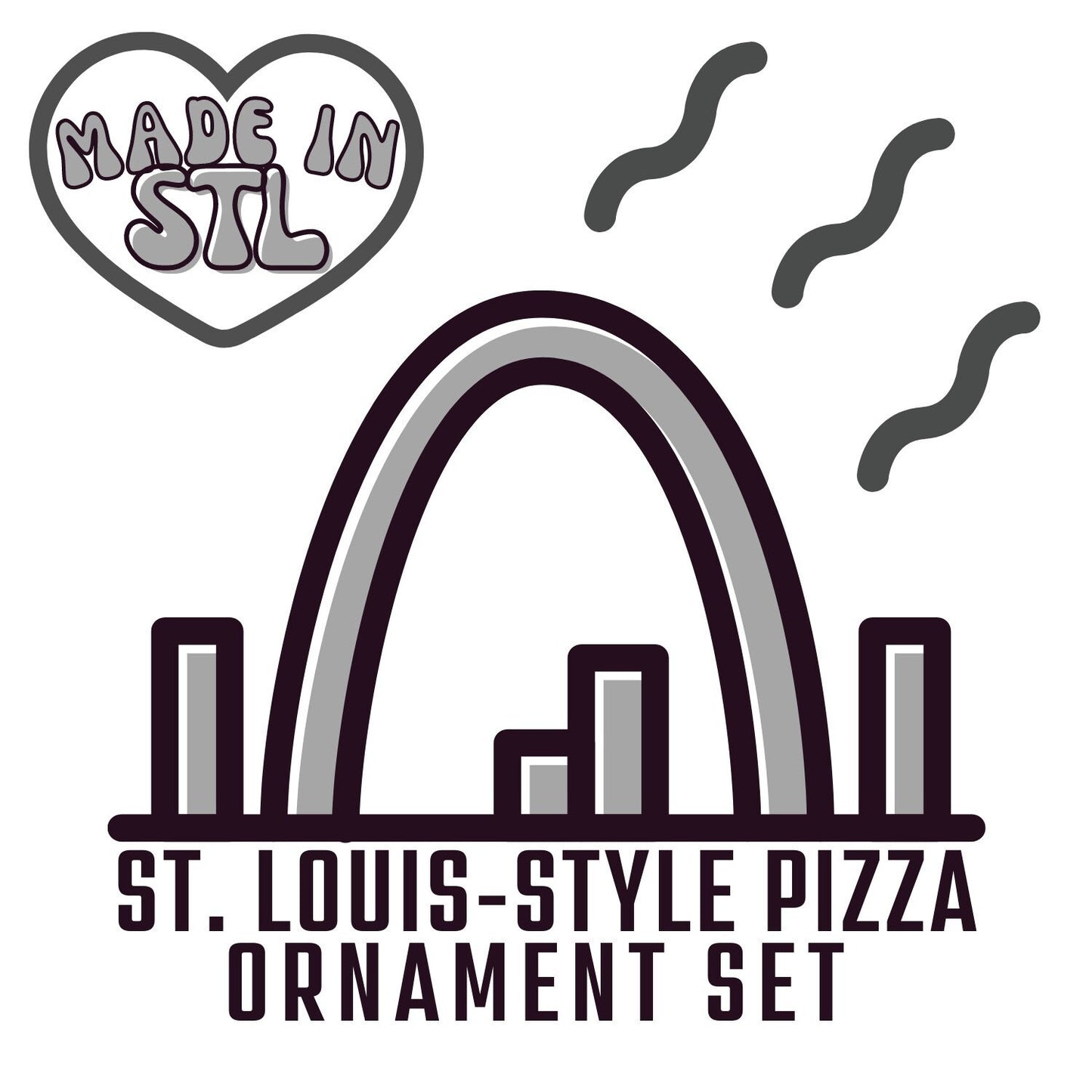 Pizza Christmas Ornament St. Louis-Style Thin Crust Pizza Ornament With Optional Toasted Ravioli/STL Funny Food/Provel Gift In Pizza Box