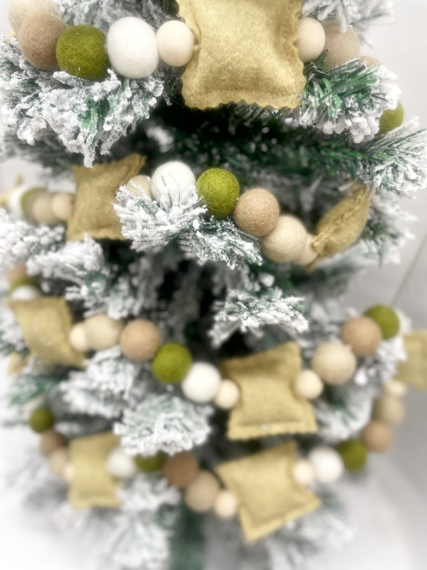 Toasted Ravioli Garland, Felt Christmas Garland Green and White, St. Louis Christmas Garland