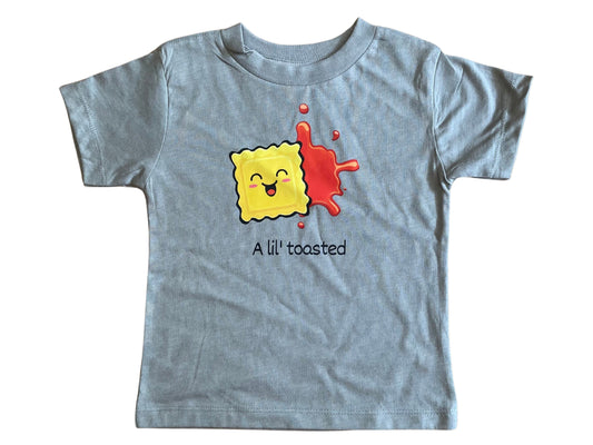 A Lil Toasted Toddler and Kid Tee Shirt/Toasted Ravioli Shirt GRAY